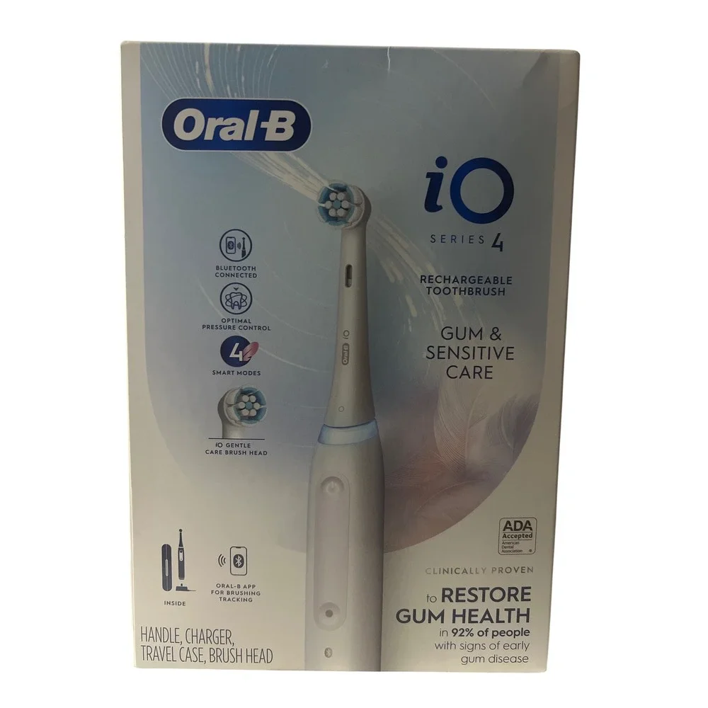 Oral-B iO Series 4 Rechargeable Electric Toothbrush White Gum & Sensitive Care